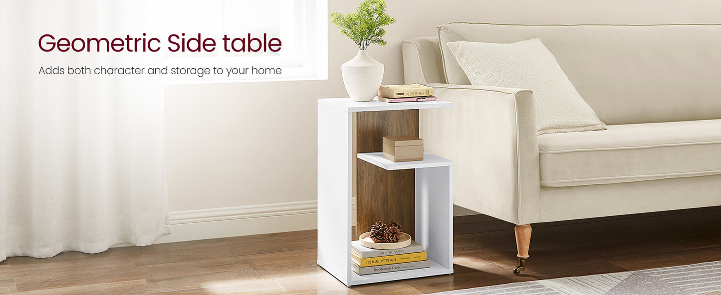 VASAGLE Side Table, Bedside Table, Open Storage, Can Be Used Vertically or Horizontally, Modern, 30 x 40 x 60 cm