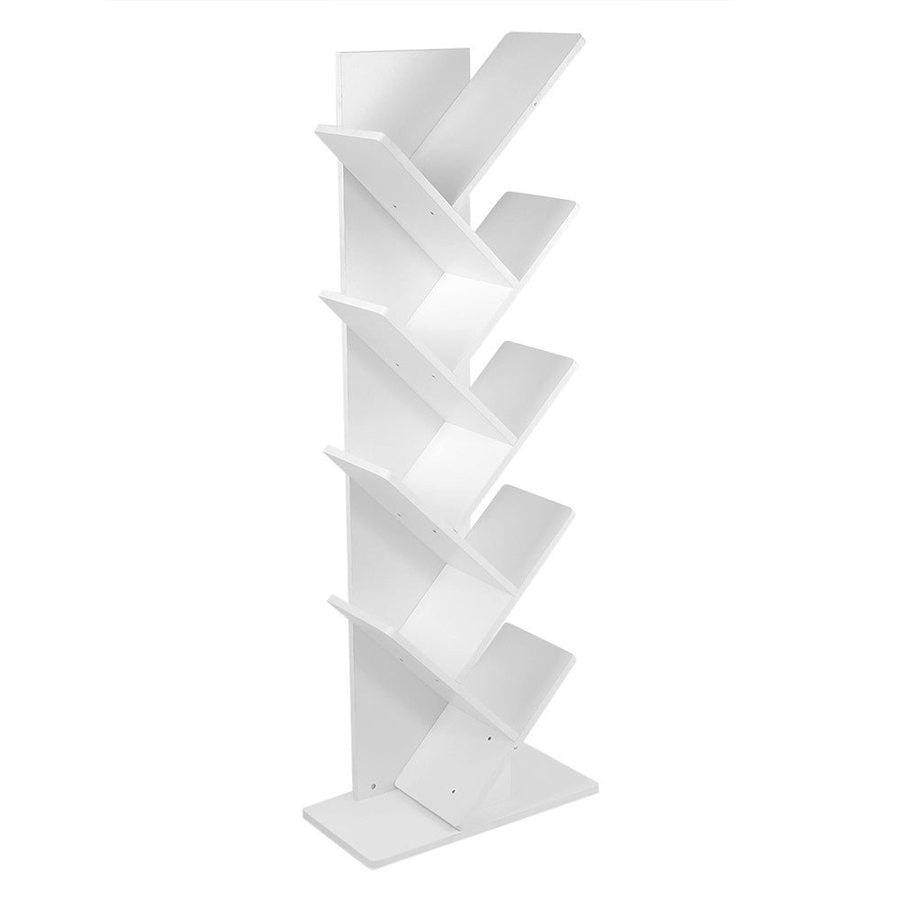 Livingandhome Rustic Standing Tree Bookshelf Wood Display Rack Kids Bookshelf  Bookshelves for Home
