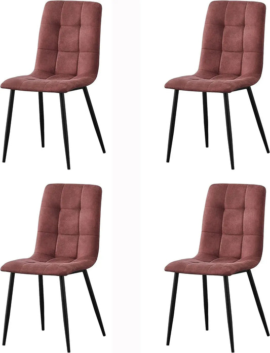 mcc direct Set of 4 Faux Matte Suede Leather Dining Chairs With metal Legs home& restaurants henri