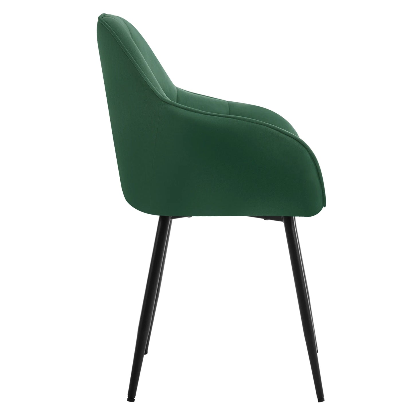 WOLTU 2PCS/Set Dining Chairs Upholstered Kitchen Chairs with Backrest Armrests Metal Legs for Living Room Office Dressing Table