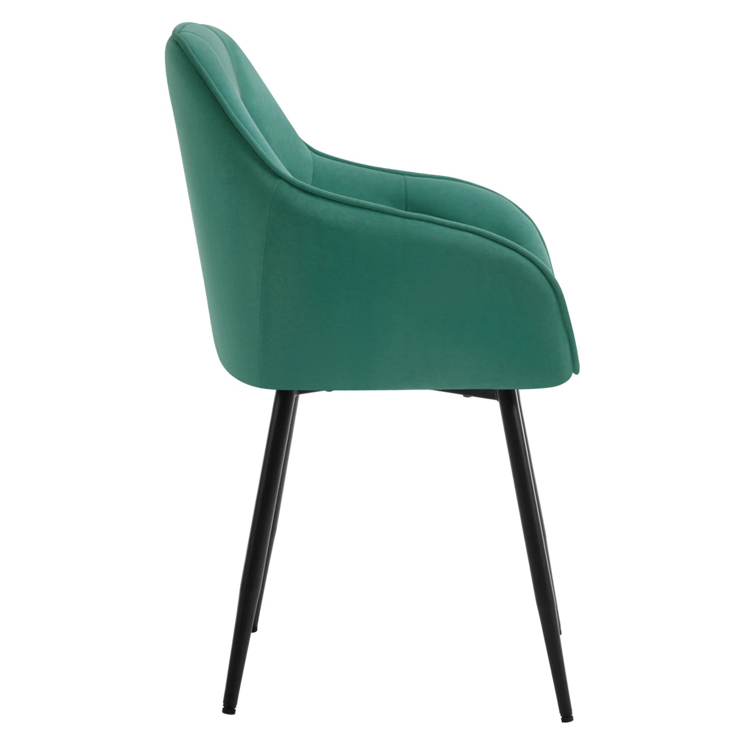 WOLTU 2PCS/Set Dining Chairs Upholstered Kitchen Chairs with Backrest Armrests Metal Legs for Living Room Office Dressing Table