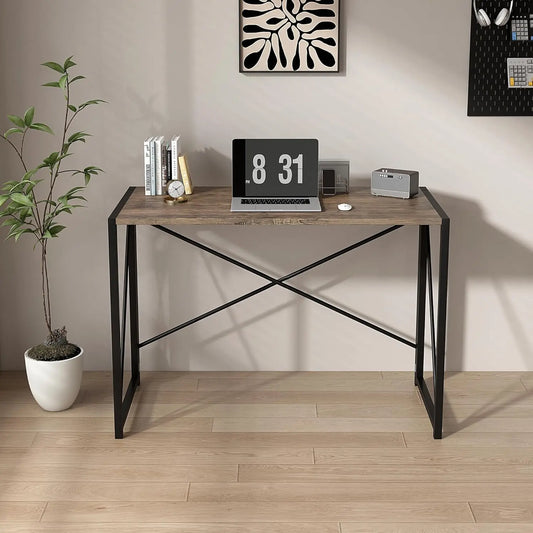 mcc direct Folding Desk Workstation Foldable Computer Desk for Office Home Study Writing Table No Assembly Miami-100cm