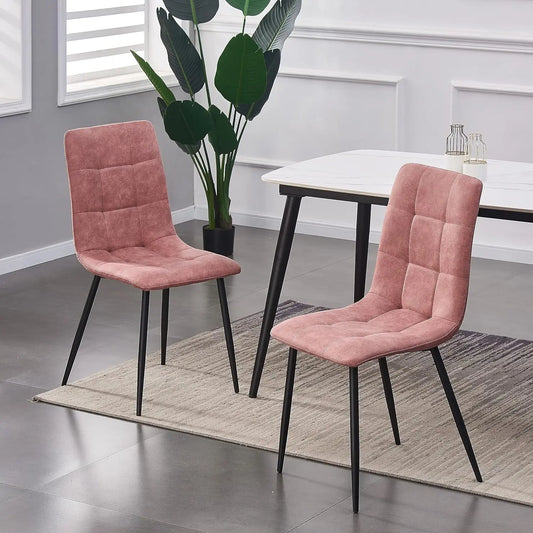 mcc direct Set of 2 Faux Matte Suede Leather Dining Chairs With metal Legs home& restaurants henri