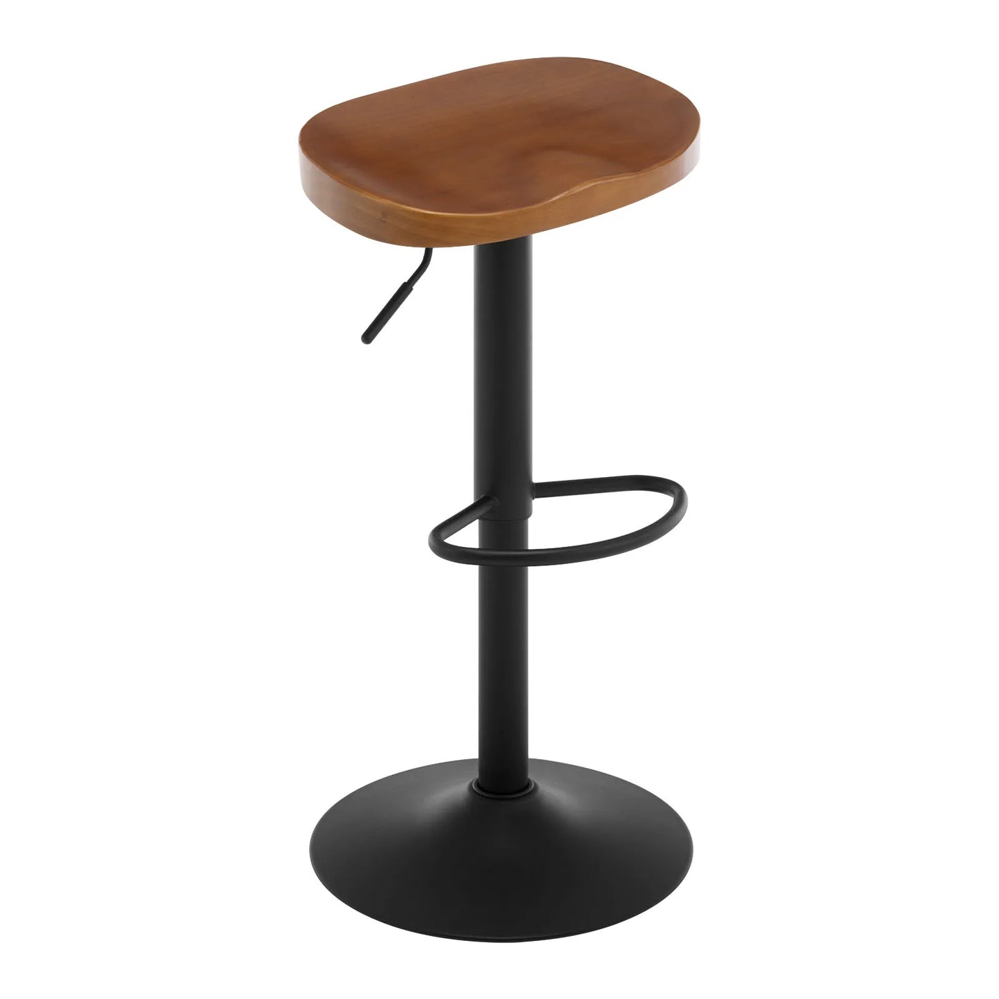 WOLTU 1PC Industrial Wooden Bar Stool Bar Chair Height Adjustable 360° Swivel High Stool with Footrest Kitchen Work Makeup Stool