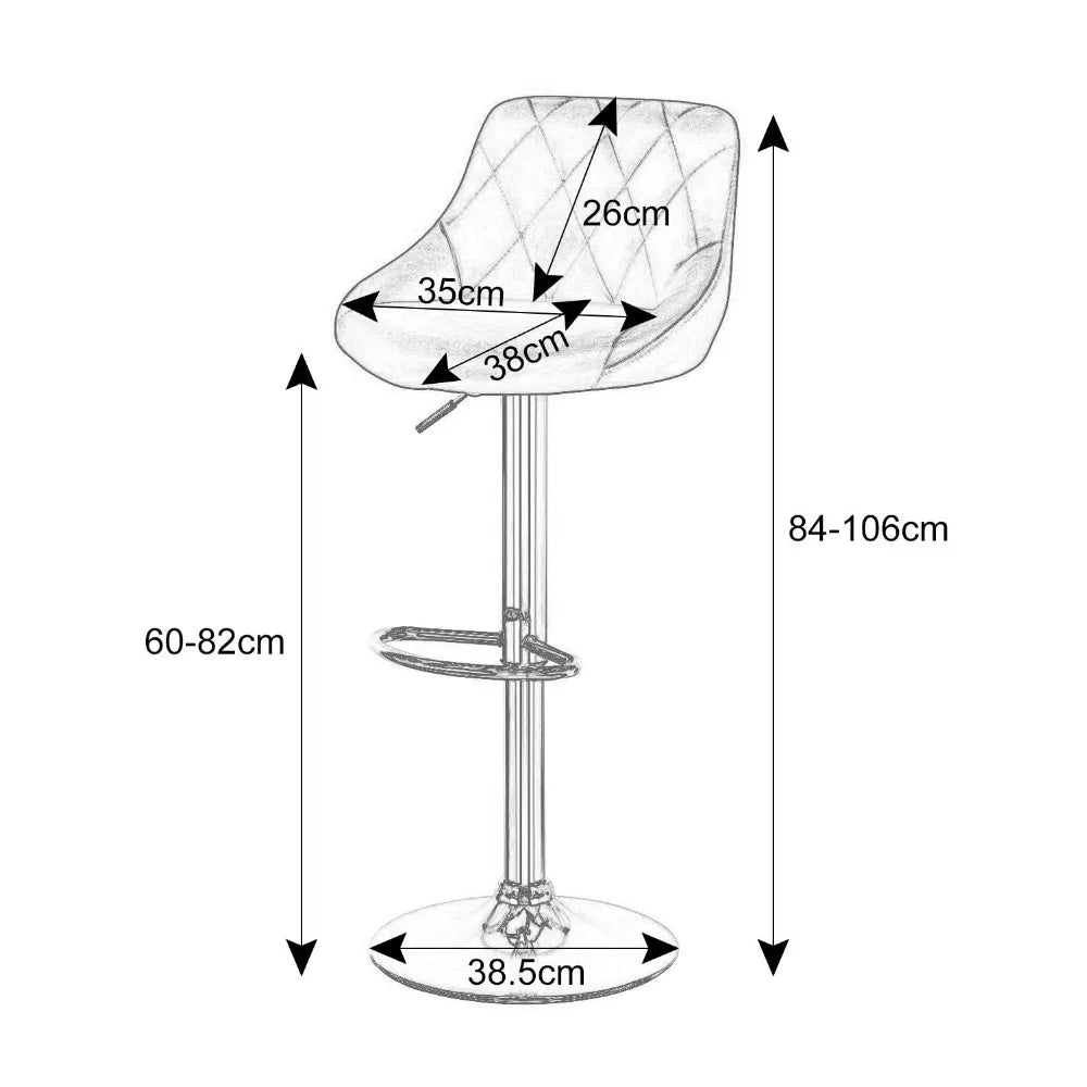 WOLTU 2PCS/Set Swivel Bar Chairs Leather/Velvet Rotating Bar Stool Height-Adjustable Lifting High Stool with Footrest for Home