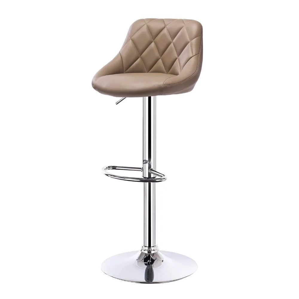 WOLTU 2PCS/Set Swivel Bar Chairs Leather/Velvet Rotating Bar Stool Height-Adjustable Lifting High Stool with Footrest for Home