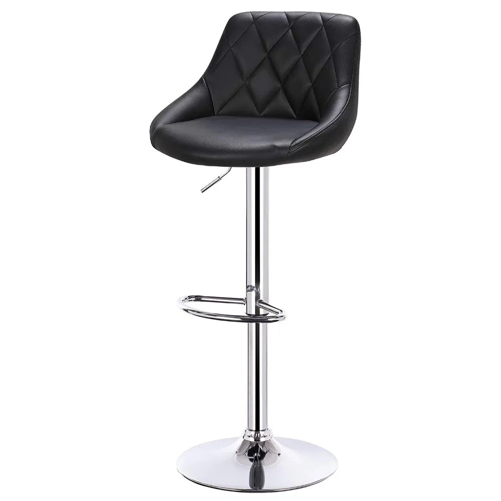 WOLTU 2PCS/Set Swivel Bar Chairs Leather/Velvet Rotating Bar Stool Height-Adjustable Lifting High Stool with Footrest for Home