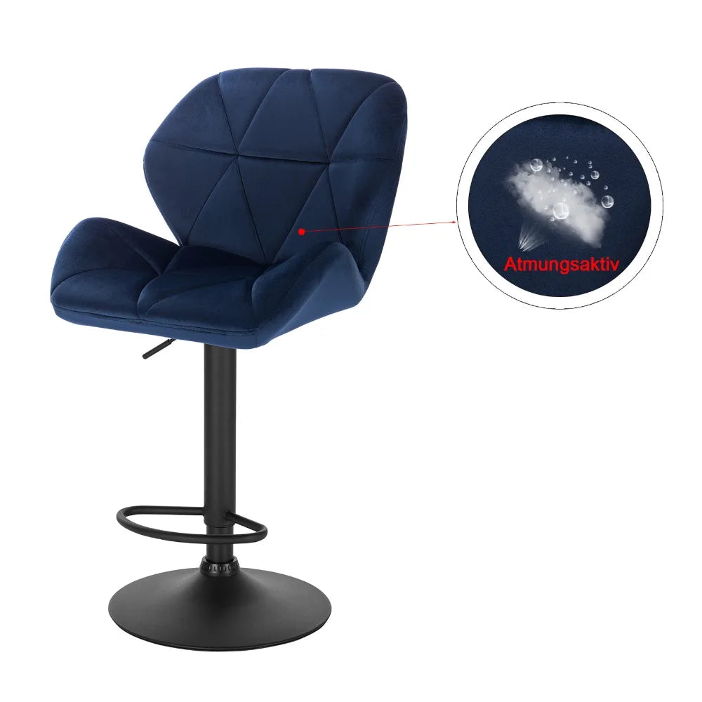 WOLTU 1PC Bar Chairs Breakfast Dining Stools Adjustable Swivel Gas Lift Steel Footrest Base Kitchen Island Counter Bar Stools