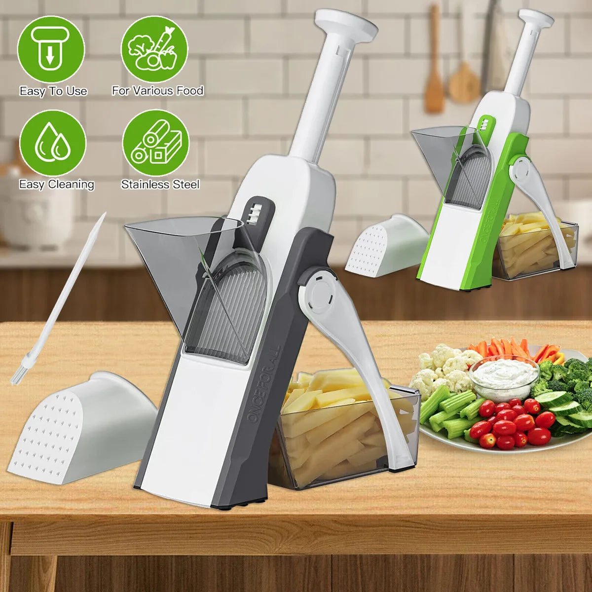 4 in 1 Multifunctional Vegetable Slicer Cutter Shredders Slicer With Basket Fruit Potato Chopper Carrot Grater