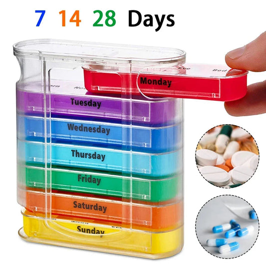 7 Days Pill Medicine Box Weekly Monthly Tablet Holder Storage Organizer Container Case Pill Box Splitters Pharmacy Pill Case Box
