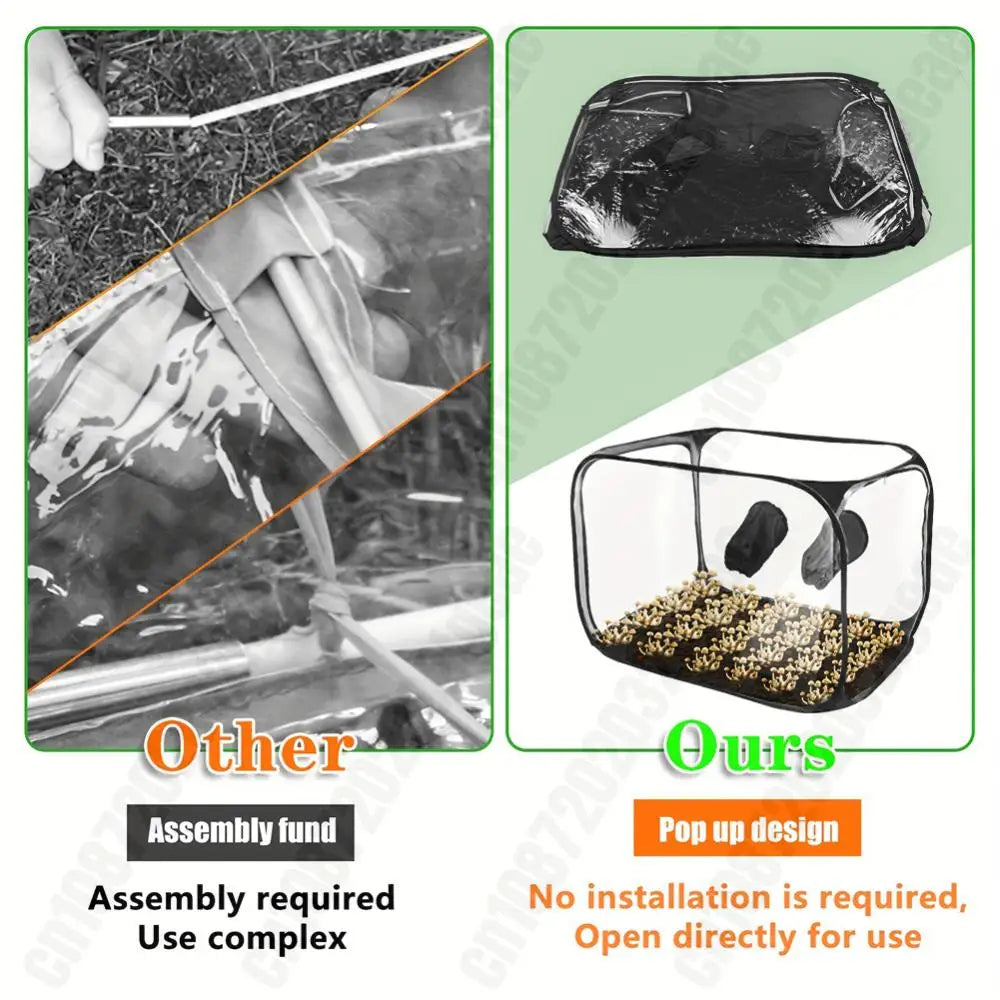 Mushroom Grow Bag Large Still Air Box Transparent For Mushroom Grow Kit Foldable Mushroom Grow Bag Edible Fungus Cultivation