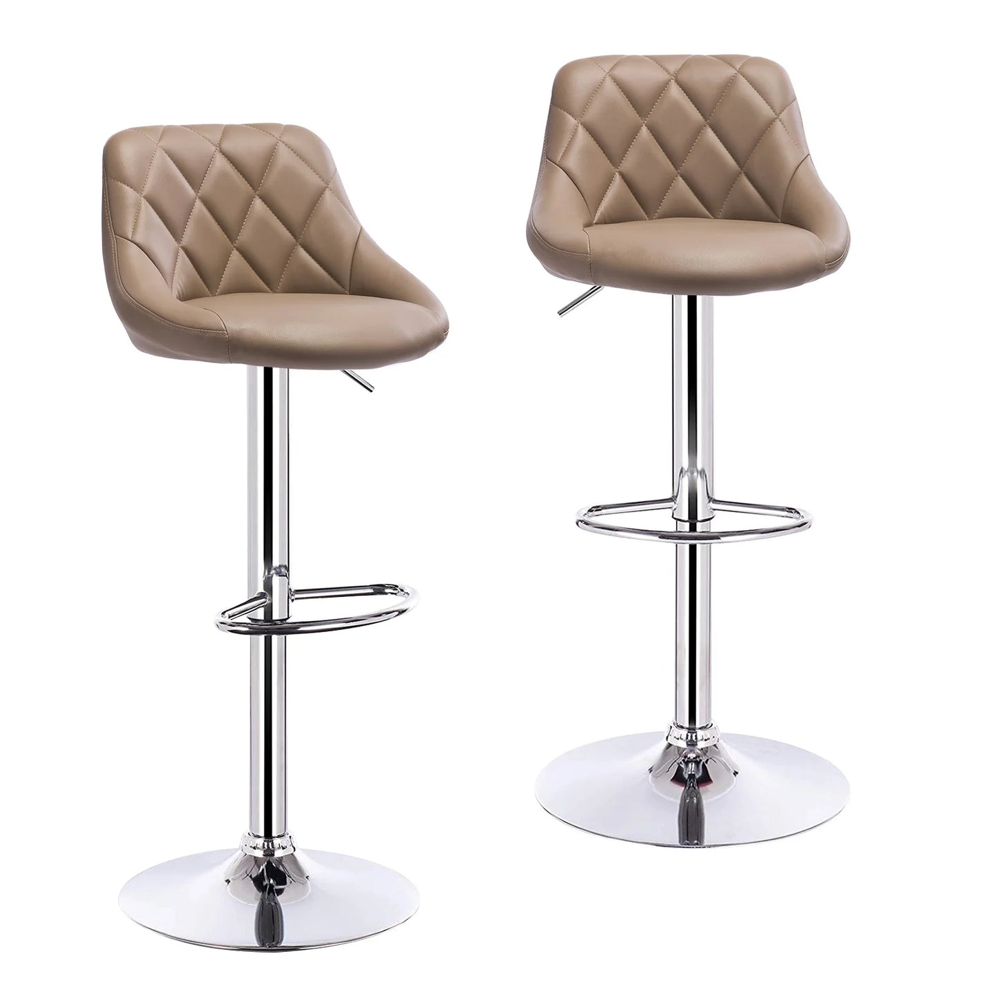 WOLTU 2PCS/Set Swivel Bar Chairs Leather/Velvet Rotating Bar Stool Height-Adjustable Lifting High Stool with Footrest for Home