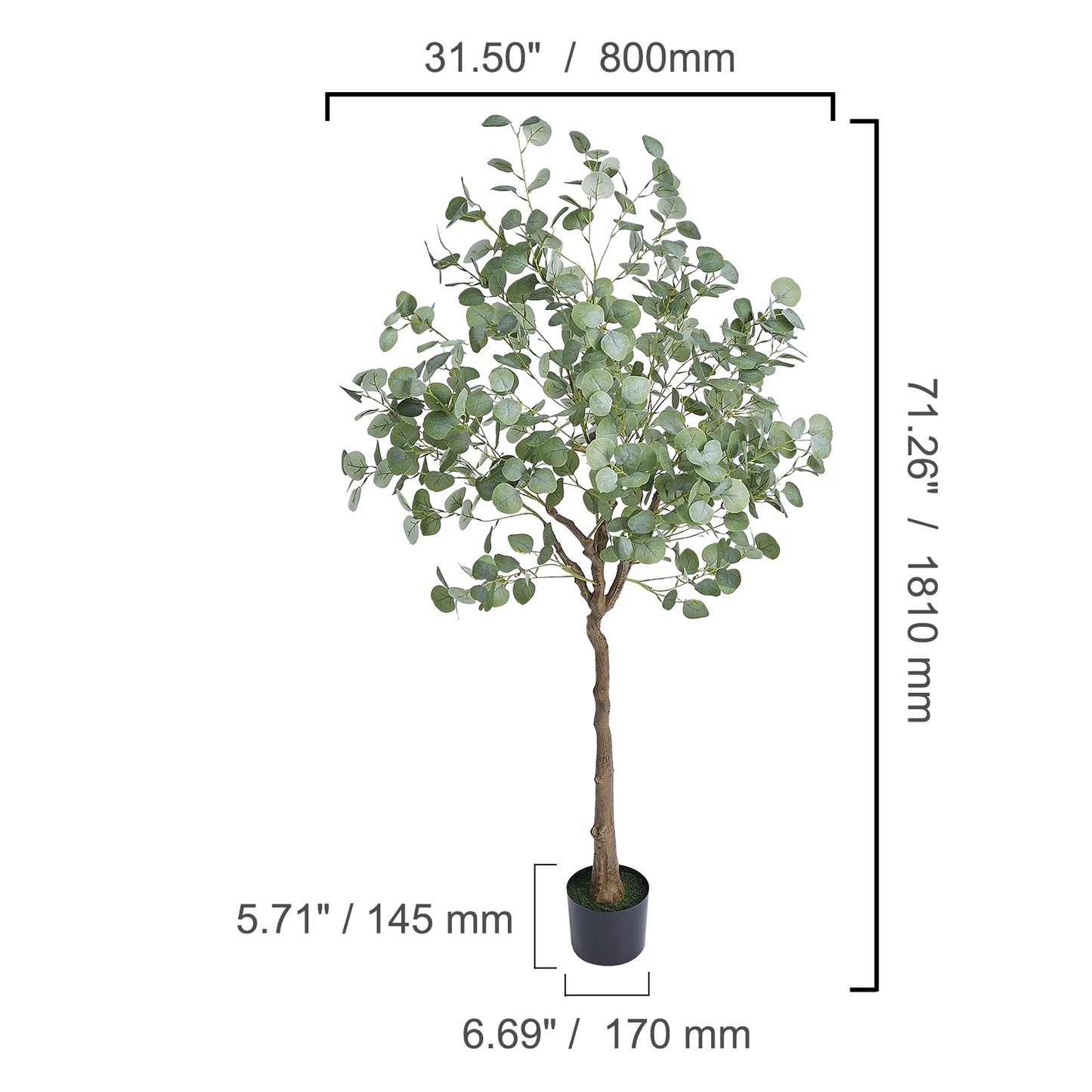 VEVOR Artificial Olive Tree 4/5/6 FT Tall Faux Plant Secure PE Material & Anti-Tip Tilt Protection Low-Maintenance Tree for Home