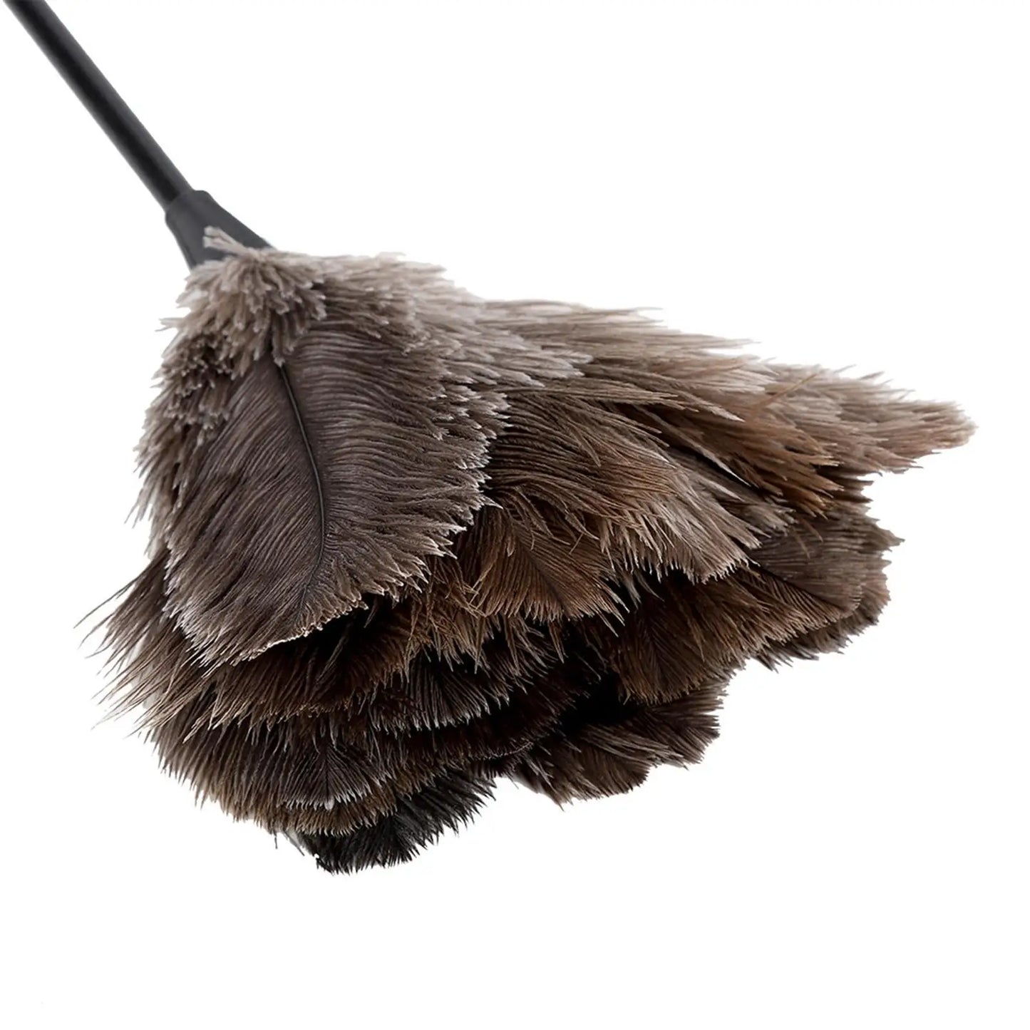 40cm Natural Ostrich Feather Duster with Handle - Ideal for Cleaning Books, Keyboards & Home Décor