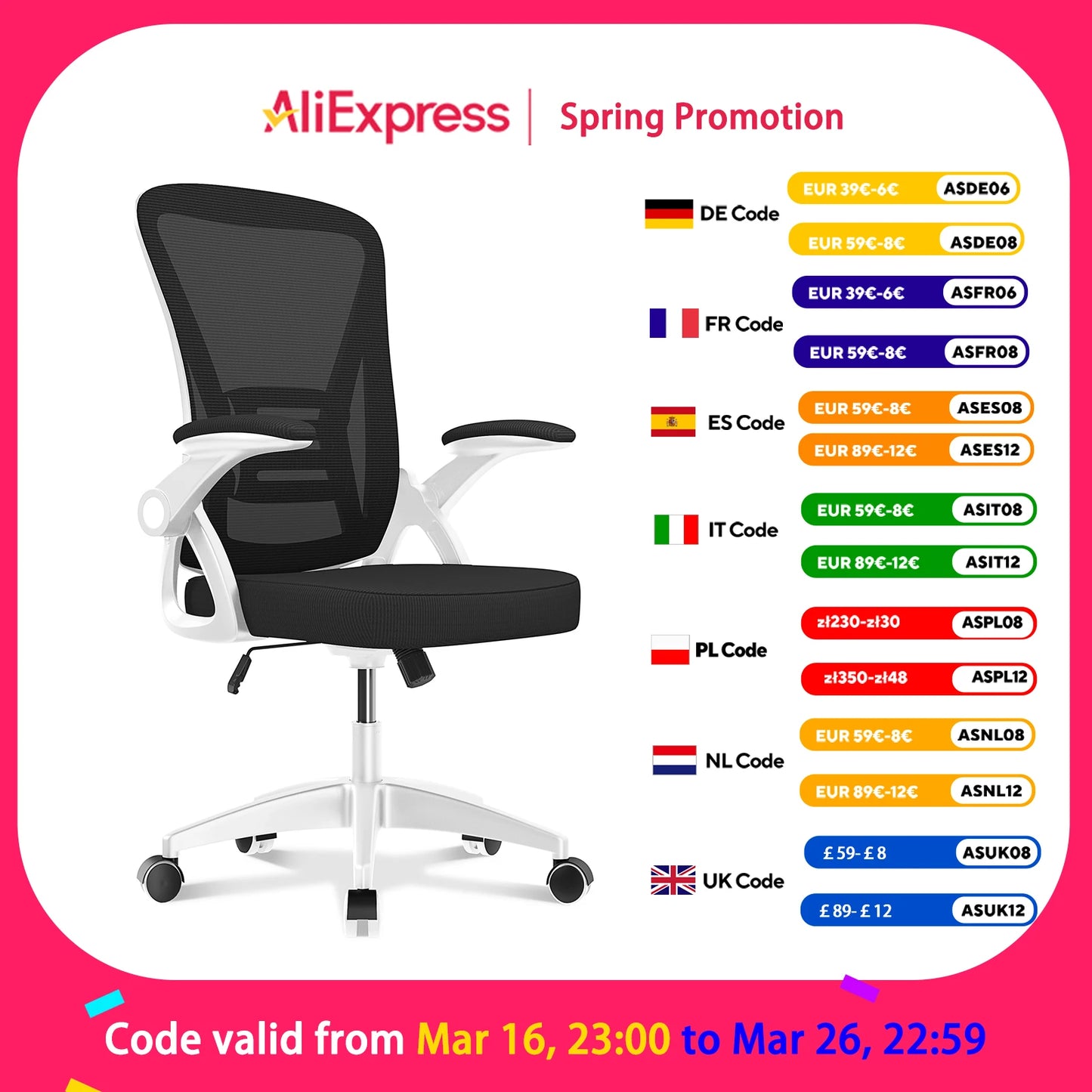 Ergonomic Office Chair  with 90° Flip-up Armrest Lumbar Support, Office Chair with Padded Seat Cushion Home Gaming Chairs