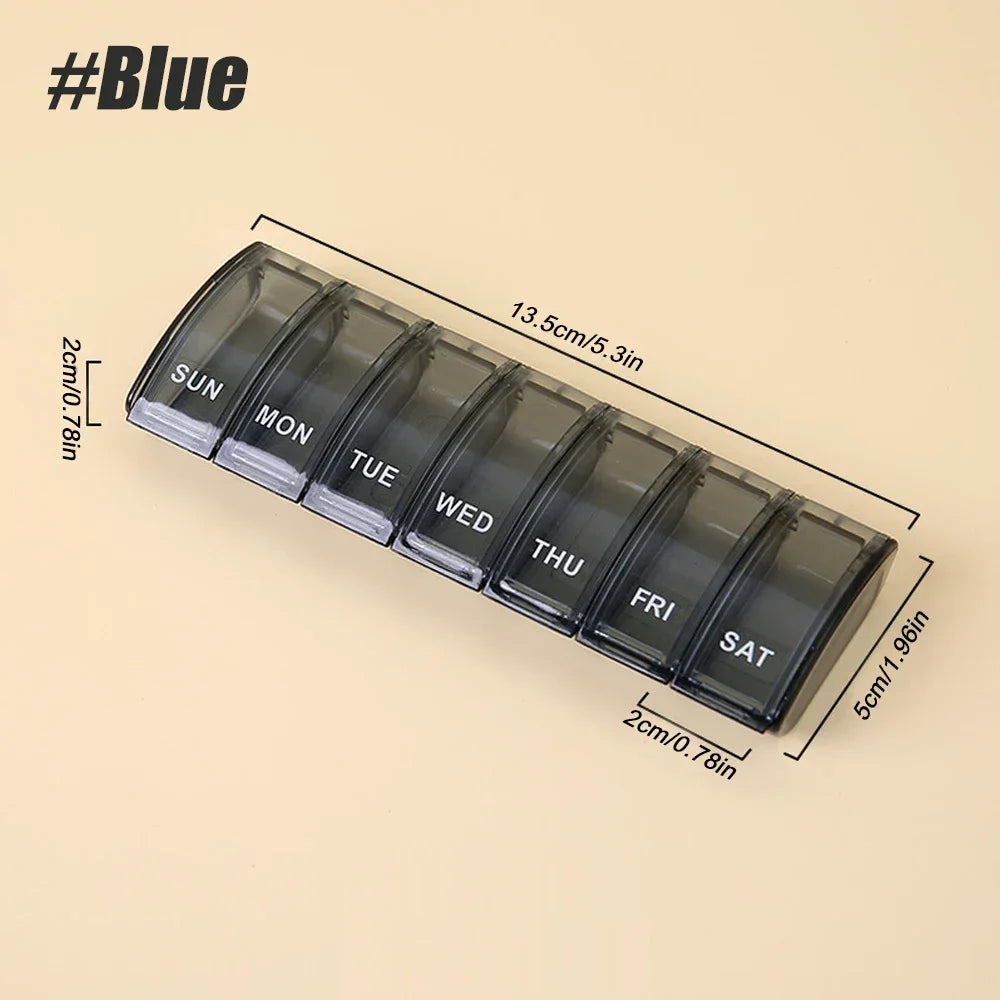 7 Day Pill Case, Daily Vitamin Case Medicine Box, Pill Containers for Medicine Supplements Fish Oil, Weekly Small Pill Organizer