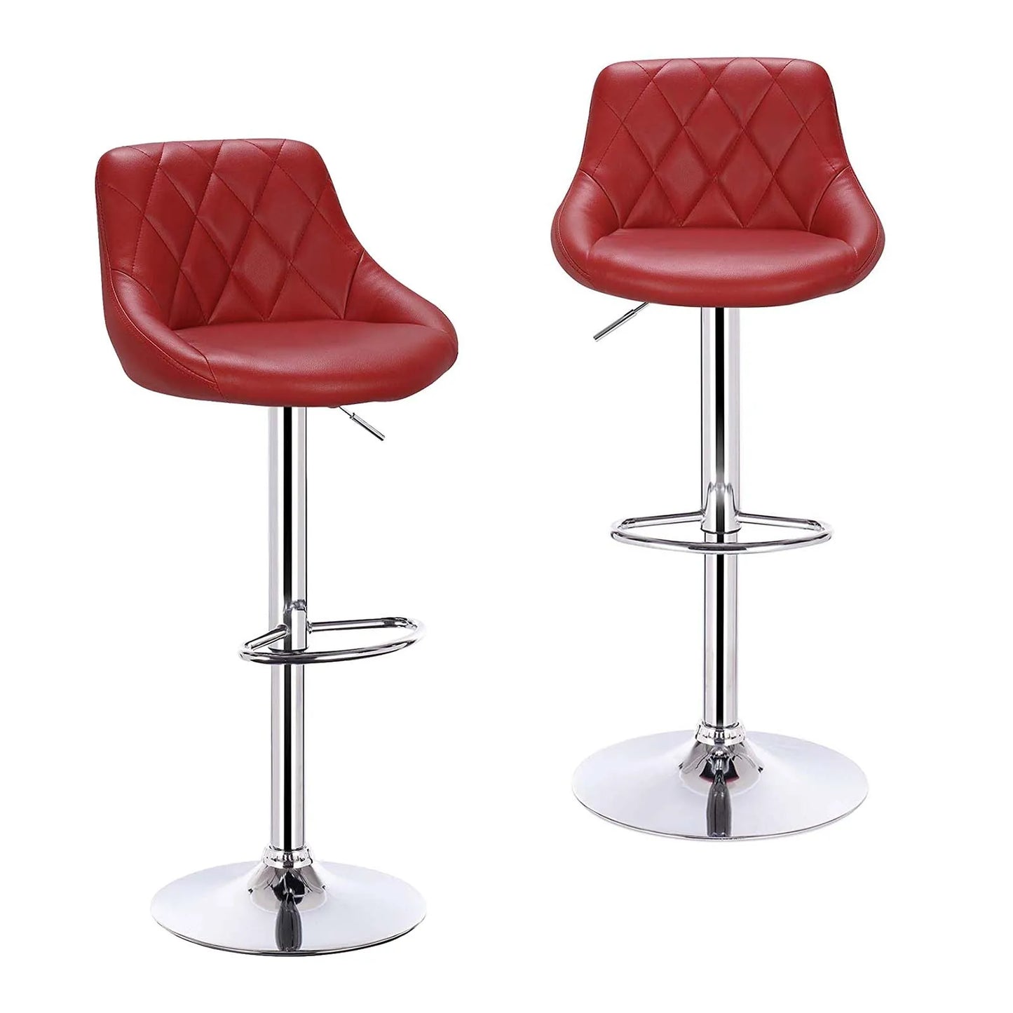WOLTU 2PCS/Set Swivel Bar Chairs Leather/Velvet Rotating Bar Stool Height-Adjustable Lifting High Stool with Footrest for Home