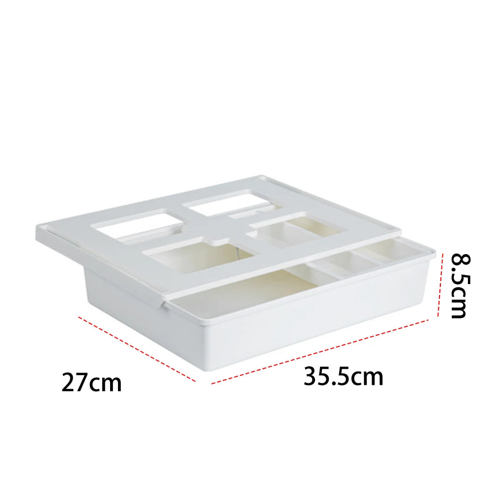 Under Desk Drawer Under Table Storage Holder Self Adhesive Slide Out Drawer Tray Large Capacity for Cosmetics Sundries