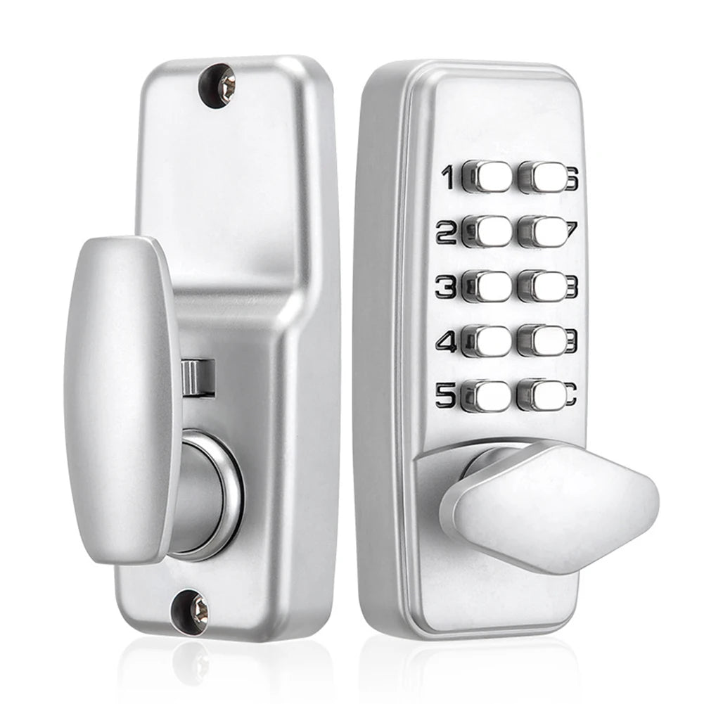 Metal Mechanical Code Lock Sturdy Waterproof Door Code Lock Antirust Interchangeable Handle Easy Installation for Home Furniture