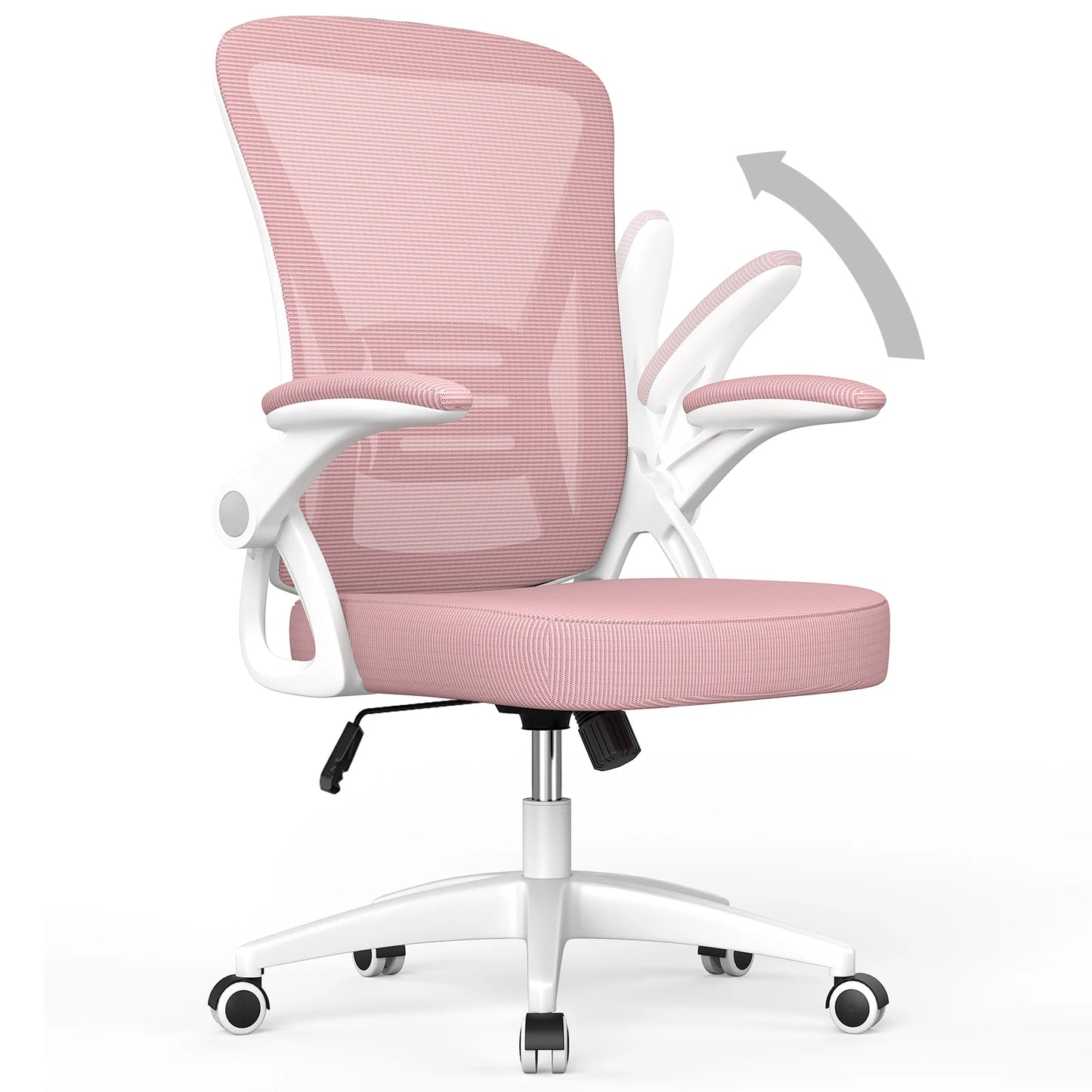 Ergonomic Office Chair  with 90° Flip-up Armrest Lumbar Support, Office Chair with Padded Seat Cushion Home Gaming Chairs