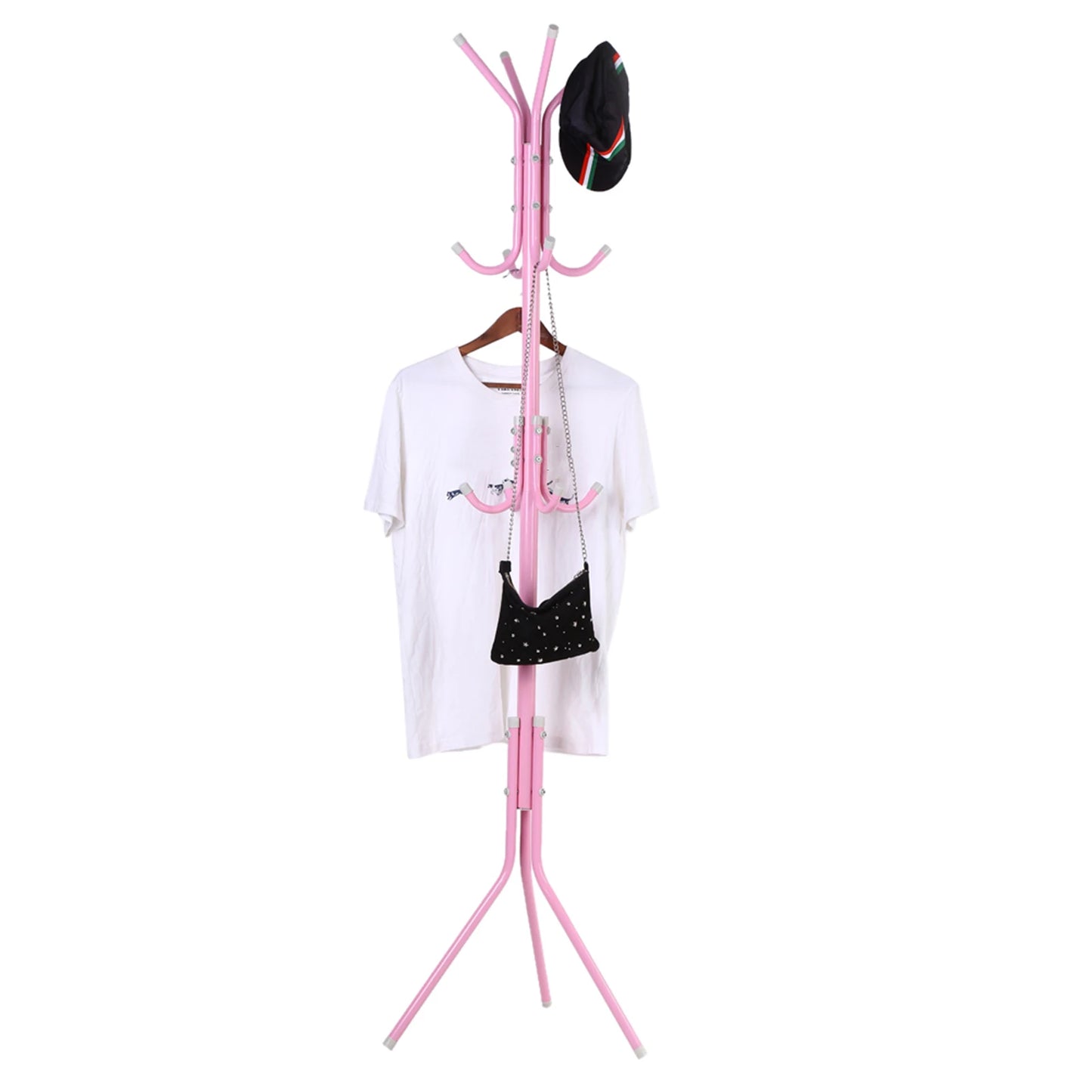 Coat Clothes Stand Coat Hat Tree Stand Multi Hook Metal Coat Hat Rack Tree Stand Clothes Bag Hanger Organizer for Home Bedroom