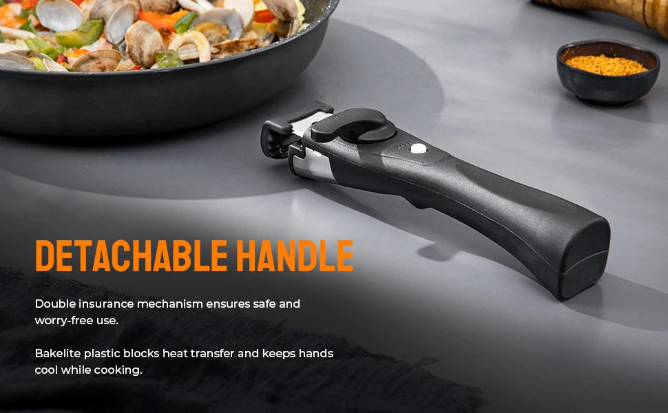 Non Stick Frying Pan with Removable Handle, Non Stick Frying Pan Set for Induction Hobs, 4 Pieces Frying Pan Set for All Hobs