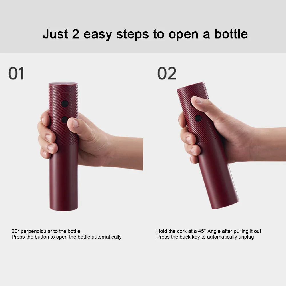 Rechargeable Electric Wine Opener Automatic Corkscrew Effortless Battery Powered Wine Bottle Tool for Home Kitchen Bar Parties