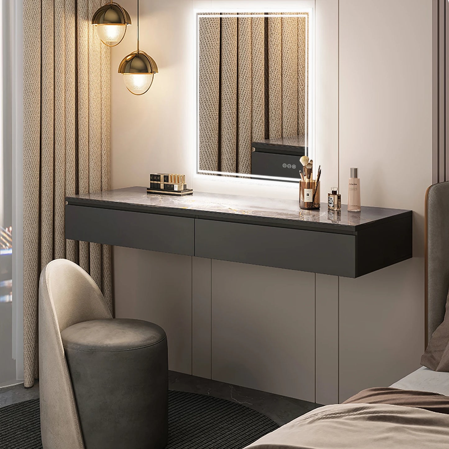 LED Backlit Mirror Bathroom Vanity with Lights,Anti-Fog,Dimmable,CRI90+,Touch Button,Water Proof,Horizontal/Vertical