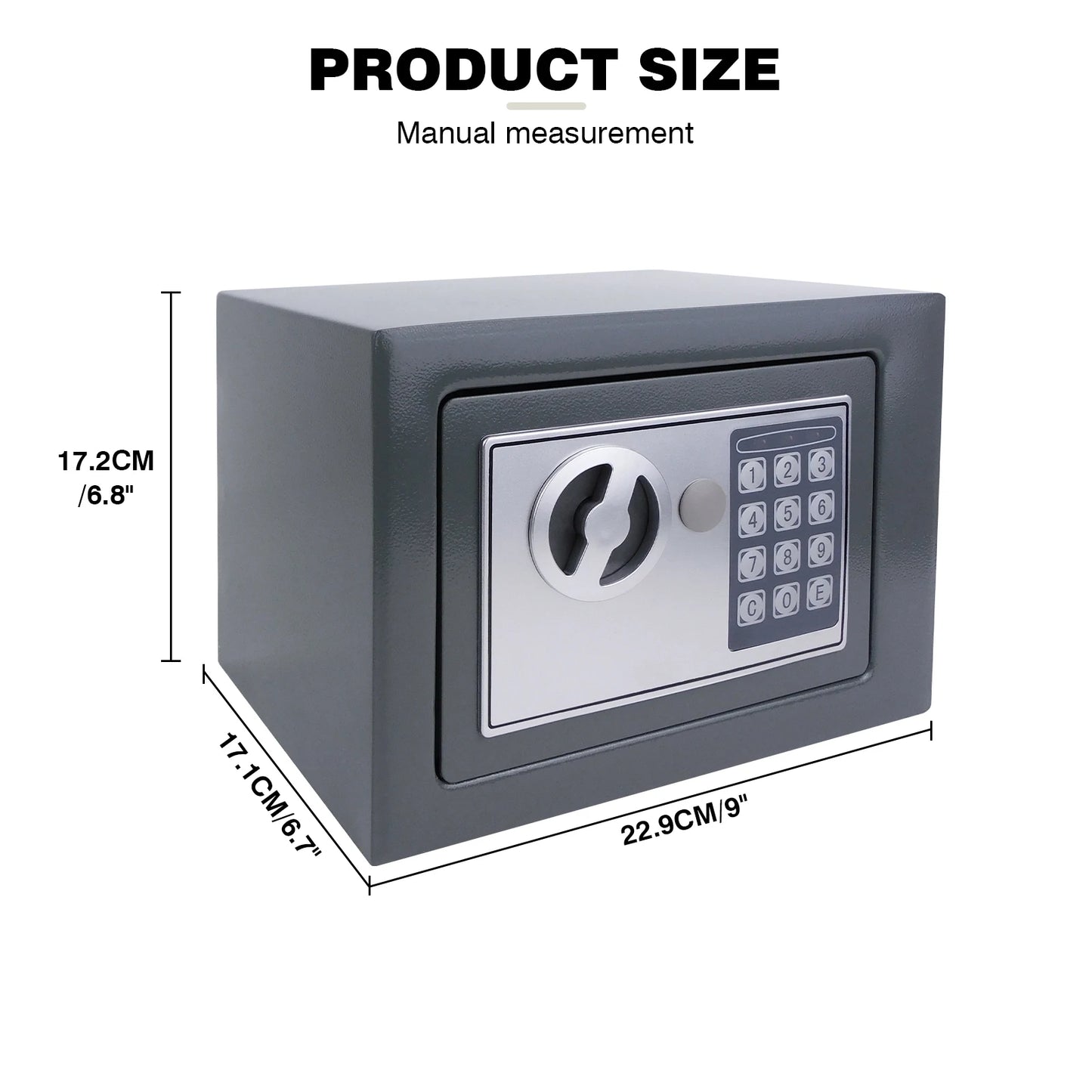 Fireproof 8.5L Electronic Password Security Safe Money Cash Deposit Box Office Home Safe Password Key Anti-theft Safe Box Home
