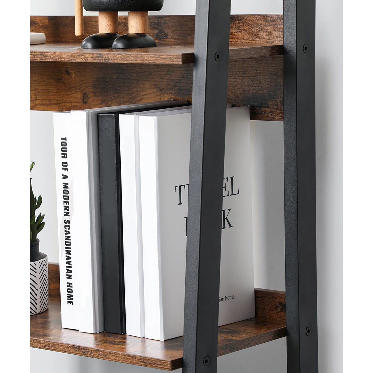 VASAGLE Ladder Shelf, 4-Tier Narrow Shelf, Bookshelf for Home Office, Living Room, Bedroom, Kitchen, Industrial