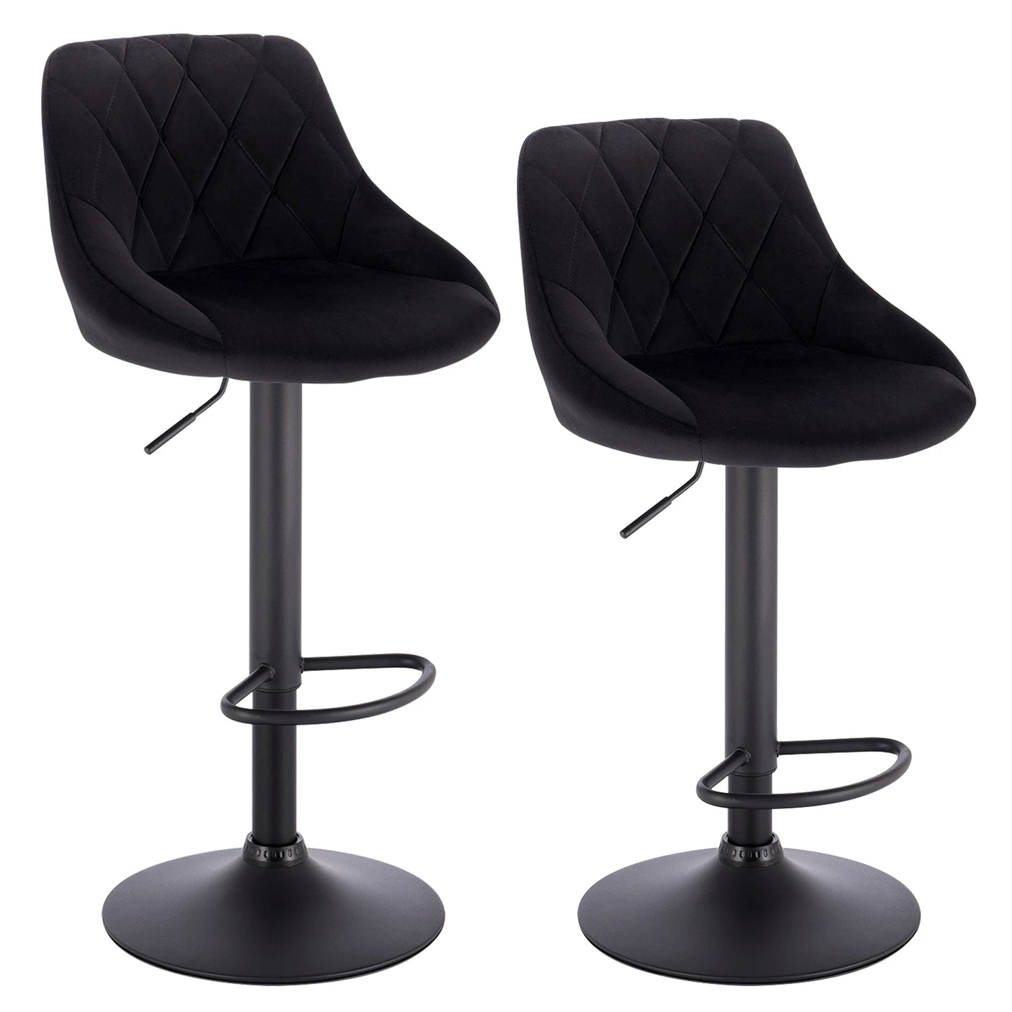 WOLTU 2PCS/Set Swivel Bar Chairs Leather/Velvet Rotating Bar Stool Height-Adjustable Lifting High Stool with Footrest for Home