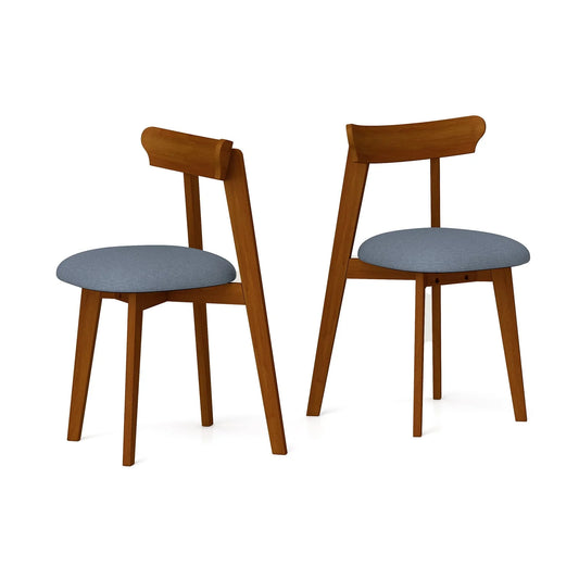 GOFLAME Wood Dining Chairs Set of 2 Modern Kitchen Chairs with Rubber Wood Frame
