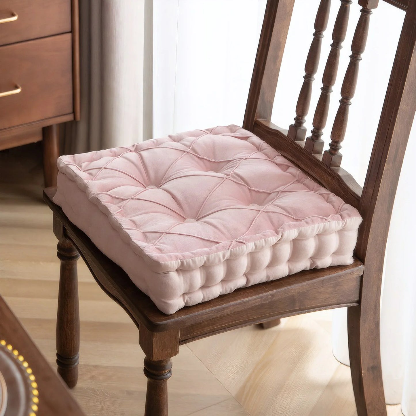 Dutch Velvet Thickened Chair Cushion Armchair Booster Cushion Seat Pad Jacquard Seat Riser Cushion for Chair Floor with Handles