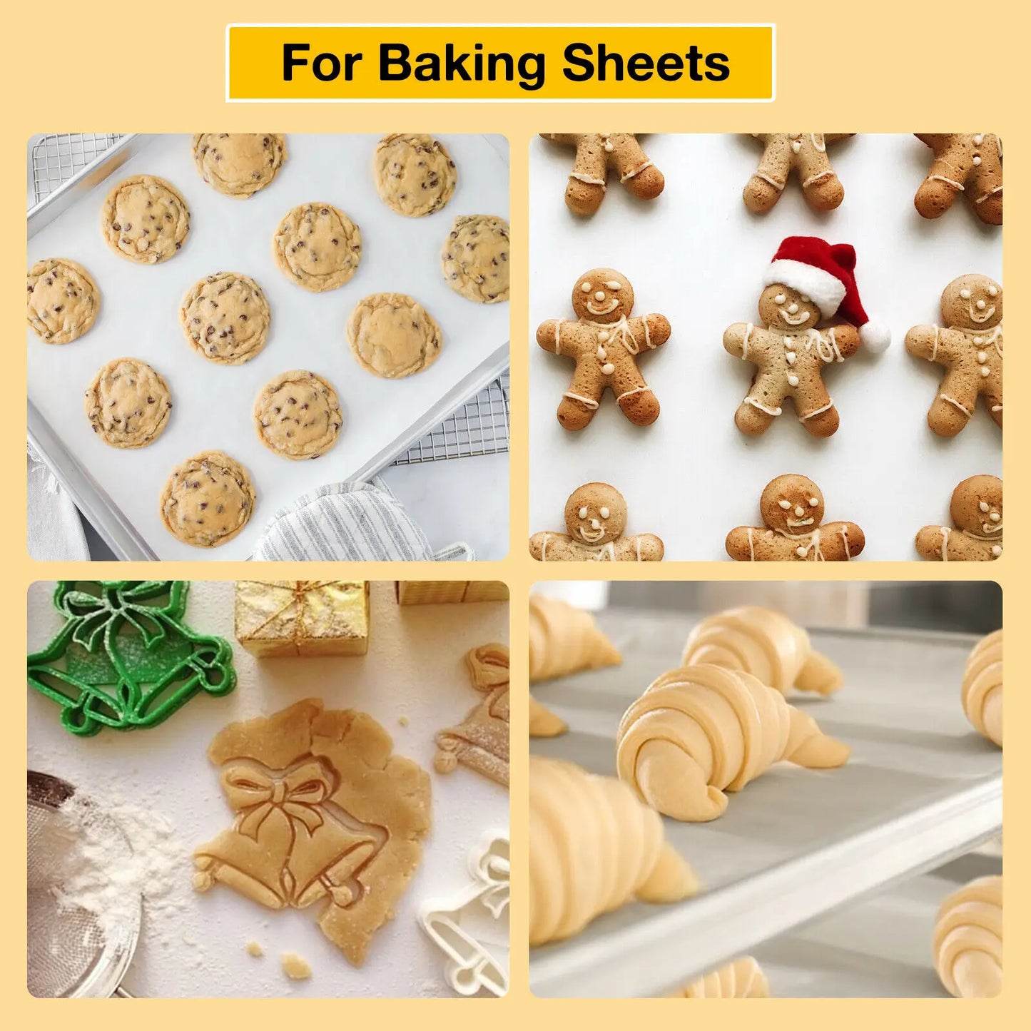 3pcs 12X16" Reusable Heat Resistant Baking Sheets Oil-proof Paper Cloth Oven Pad Baking Mat Kitchen Heat Transfer Tool For HTV