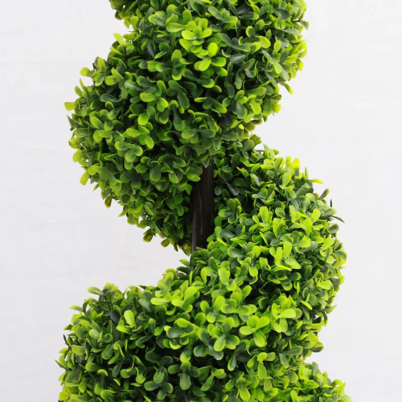 Voltsify 2pcs Artificial Potted Rotating Topiary Trees Garden Yard Ornament with Pot, 90CM