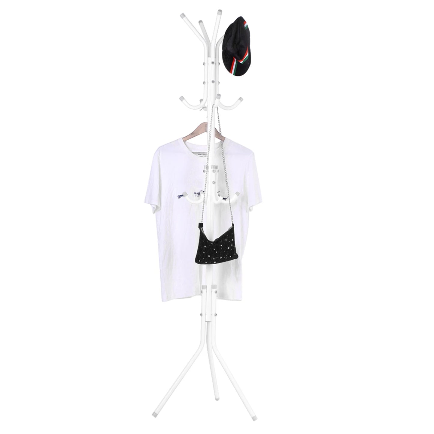 Coat Clothes Stand Coat Hat Tree Stand Multi Hook Metal Coat Hat Rack Tree Stand Clothes Bag Hanger Organizer for Home Bedroom