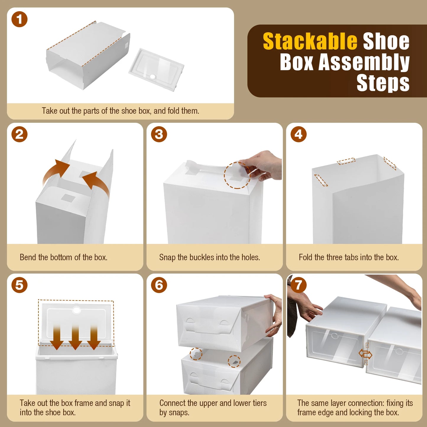 Modern Mini 24pcs Transparent Shoes Organizers Assemblable Plastic Thickened Foldable Dustproof Storage Box