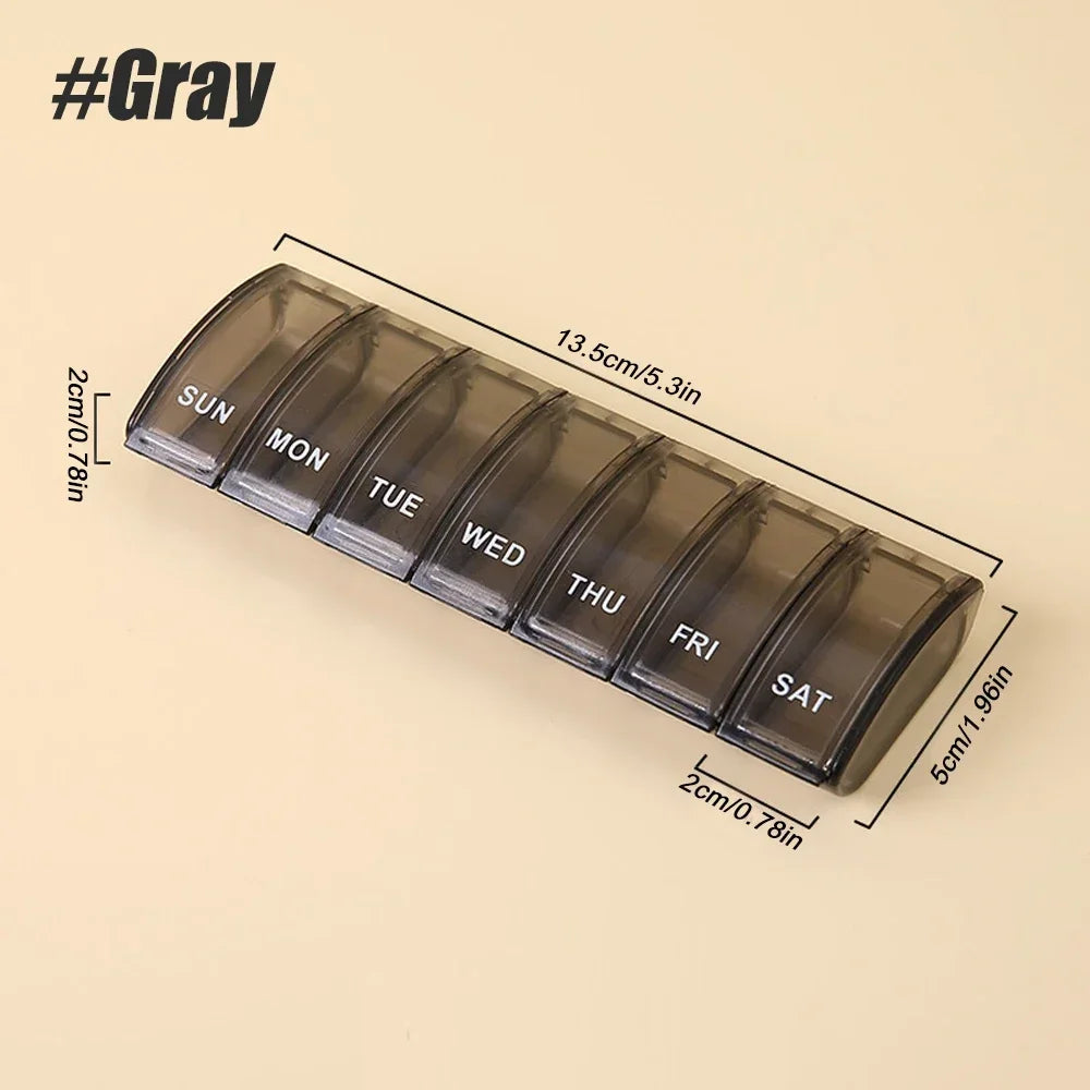 7 Day Pill Case, Daily Vitamin Case Medicine Box, Pill Containers for Medicine Supplements Fish Oil, Weekly Small Pill Organizer
