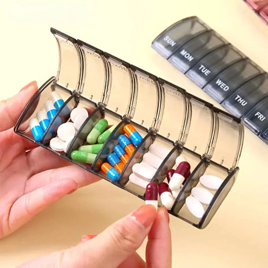 7 Day Pill Case, Daily Vitamin Case Medicine Box, Pill Containers for Medicine Supplements Fish Oil, Weekly Small Pill Organizer