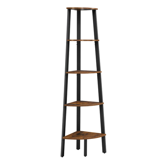 VASAGLE Corner Shelf Unit, 5-Tier Corner Shelf, Ladder Shelf for Living Room, Bookshelf or Plant Stand