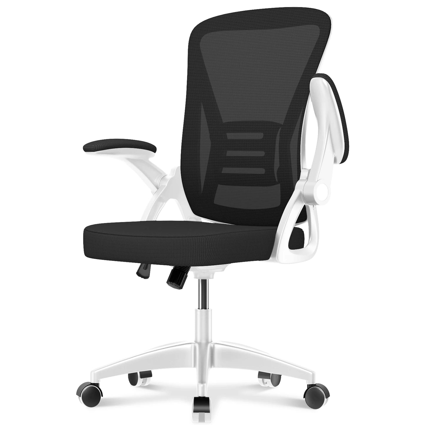 Ergonomic Office Chair  with 90° Flip-up Armrest Lumbar Support, Office Chair with Padded Seat Cushion Home Gaming Chairs