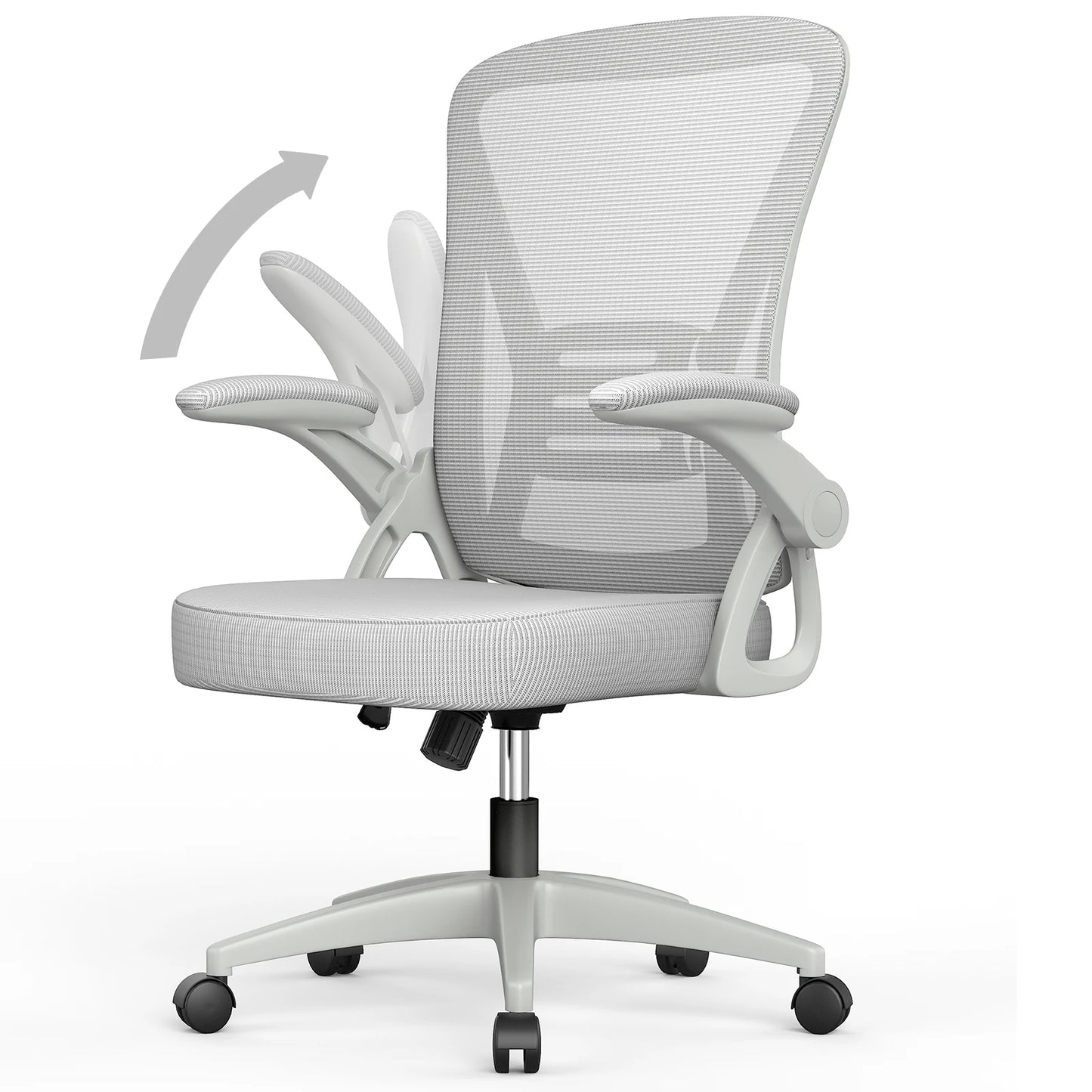 Ergonomic Office Chair  with 90° Flip-up Armrest Lumbar Support, Office Chair with Padded Seat Cushion Home Gaming Chairs
