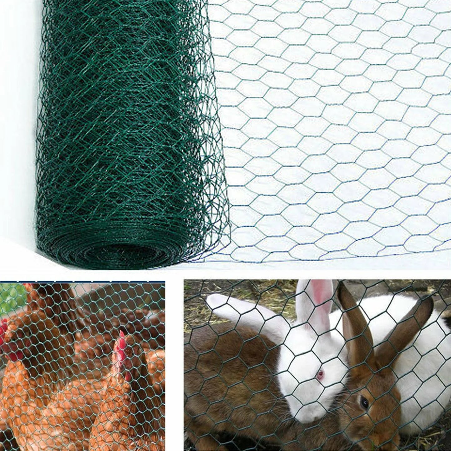 DayPlus PVC Coated Wire Fencing Galvanized Hexagonal Wire Mesh Garden Netting for Home Farm Chicken Poultry Netting Rabbit Duck
