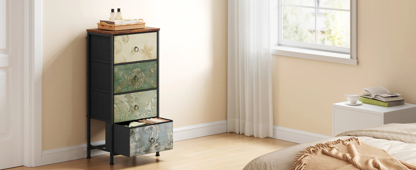 Fabric Chest of Drawers with 4 Drawers