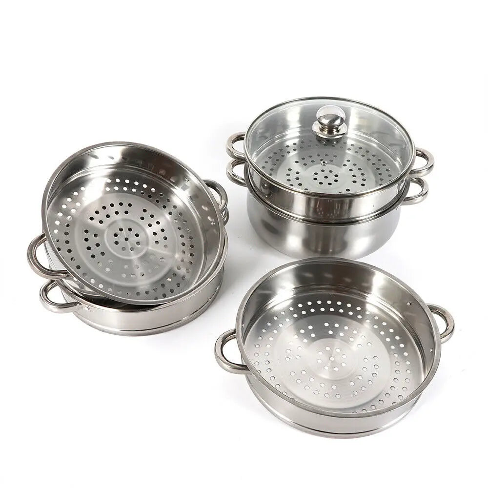 Multifunctional Stainless Steel Steamer 26cm/28cm/30cm 5-Tier Kitchen Cooking Steamer Durable And Easy-to-clean