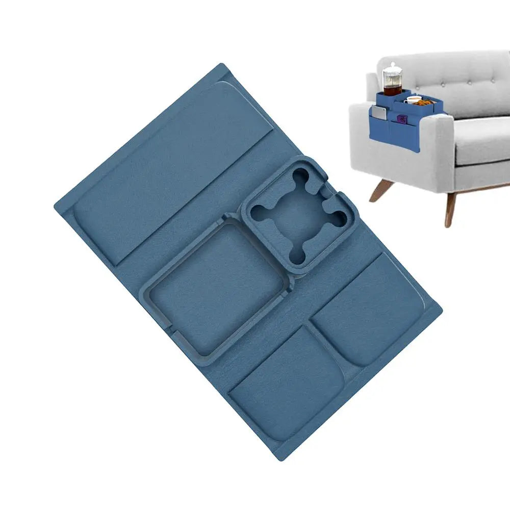 Silicone Couch Arm Tray Sofa Armrest Organizer Cup Holder Back Grid-Like Design Storage Supplies for Car Backseats Living Rooms