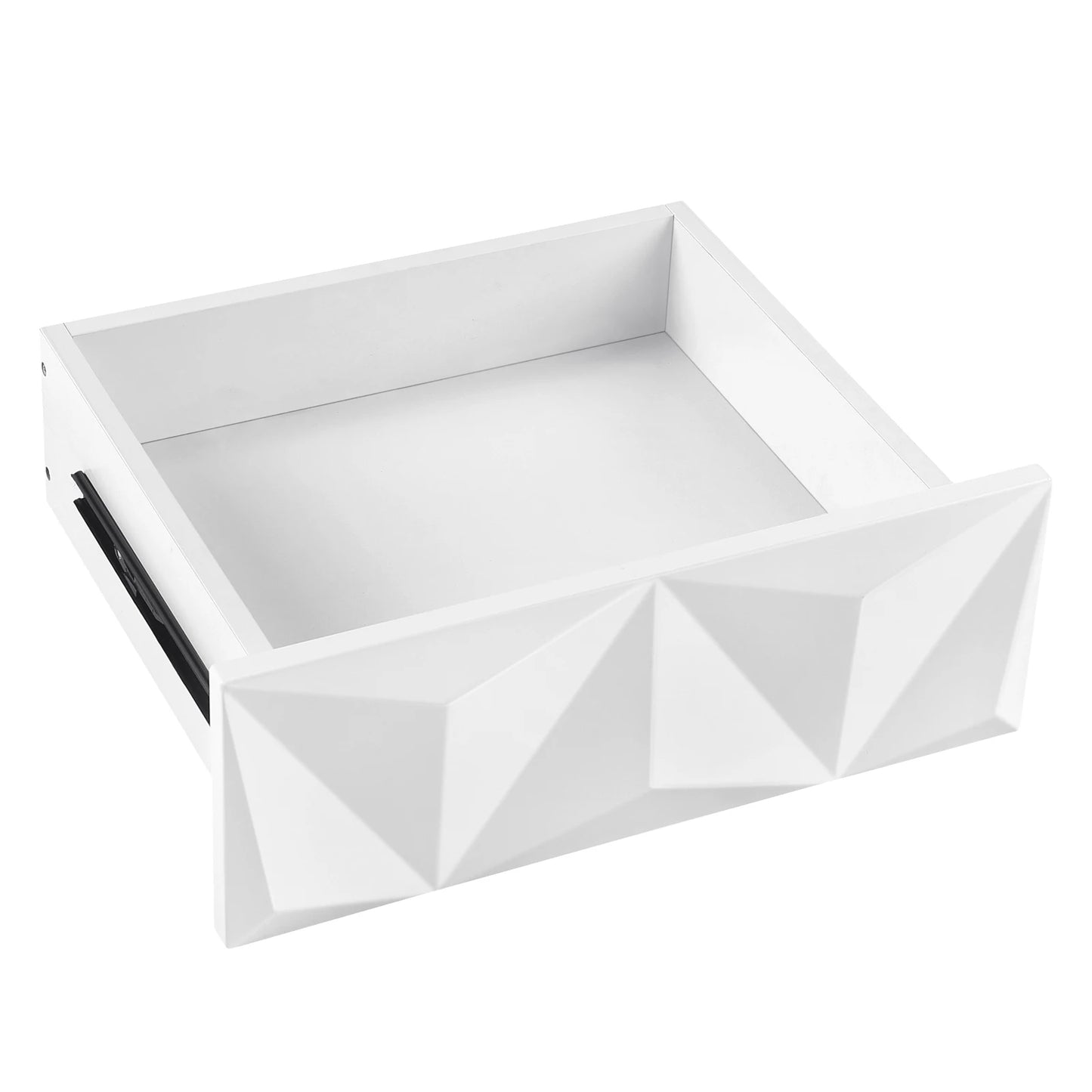 Bedside Table 40x53x40cm Decorative Adult Nightstand Modern Storage Unit with 2 Drawers 3D Effect for Bed Bedroom Living Room