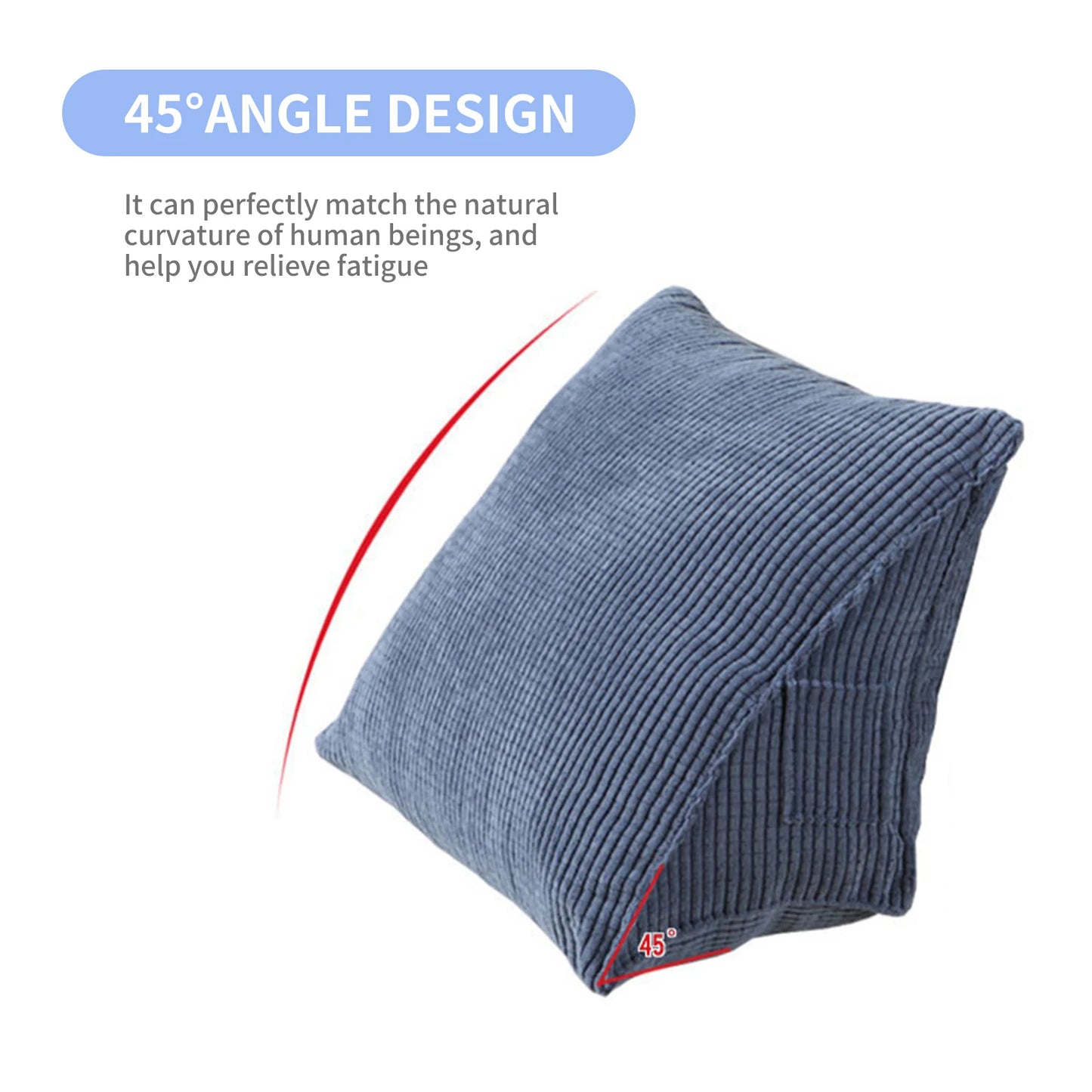 Triangle Pillow Comfortable Reading Pillow With Zip Pocket Triangle Wedge Bolster Small Back Support Pillow Cushie Pillows