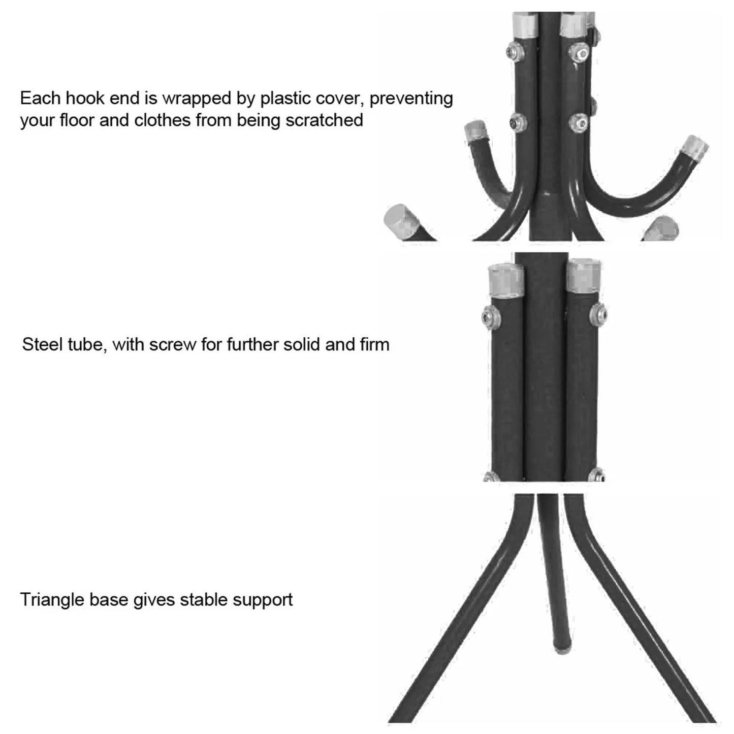Coat Clothes Stand Coat Hat Tree Stand Multi Hook Metal Coat Hat Rack Tree Stand Clothes Bag Hanger Organizer for Home Bedroom