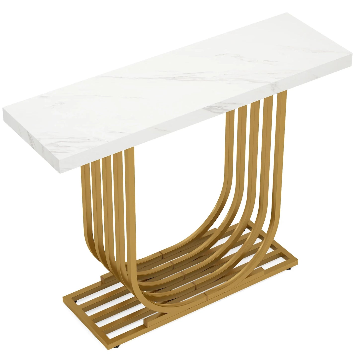 Tribesigns 39" Console Table, Faux Marble Entryway Sofa Table with U-Shaped Base